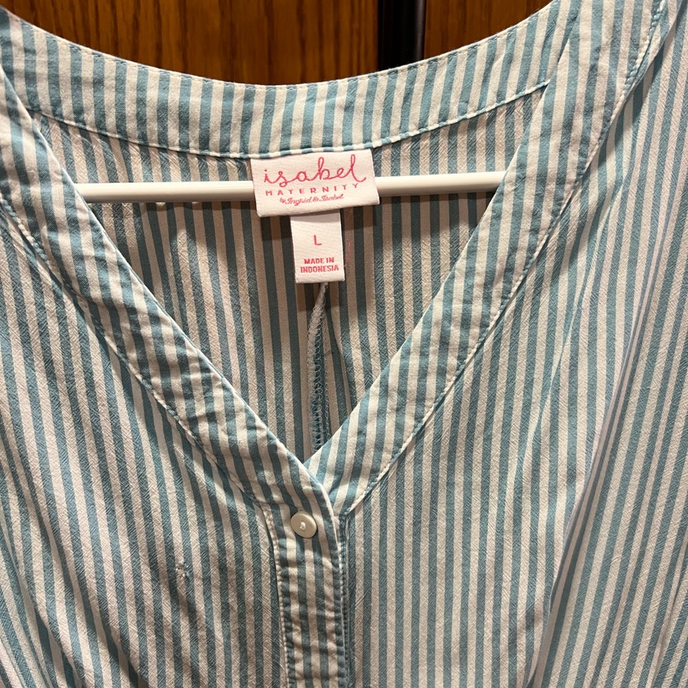 Blue Striped Button-Up Top - Picture 2 of 4